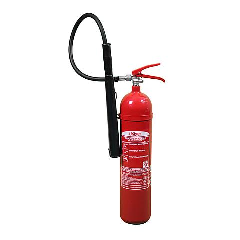 SG00142 Dräger CO2 Extinguisher 5 kgs B The CO2 extinguisher is effective in fighting flammable liquids and electric fires. Carbon dioxide extinguisher works by suffocating the fire. Carbon dioxide displaces oxygen in the air. The extinguishing agent leaves no residue behind when used. CO2 extinguishers cover type B fires.
